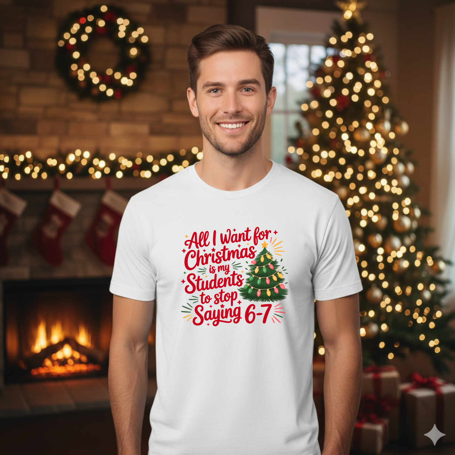 Holiday Shirts for Teachers – All I want 6-7 Shirt (Red) - Funny & Festive Christmas Collection
