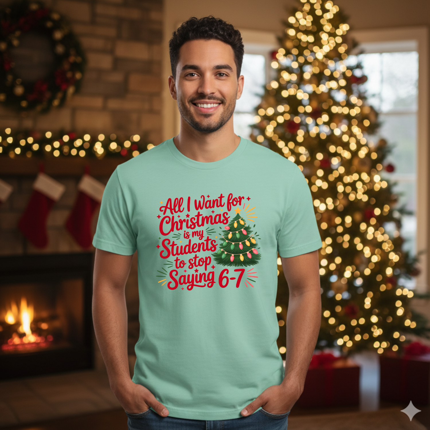 Holiday Shirts for Teachers – All I want 6-7 Shirt (Red) - Funny & Festive Christmas Collection