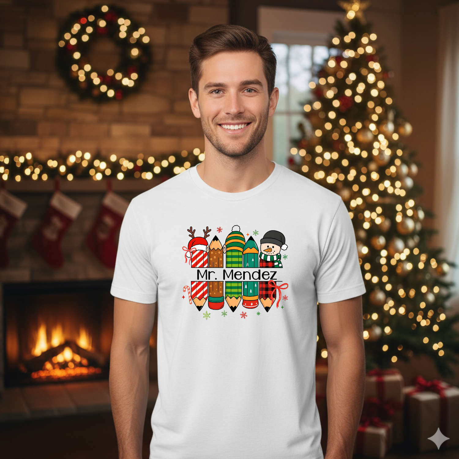 Holiday Shirts for Teachers – Holiday Pencils Personalized - Funny & Festive Christmas Collection