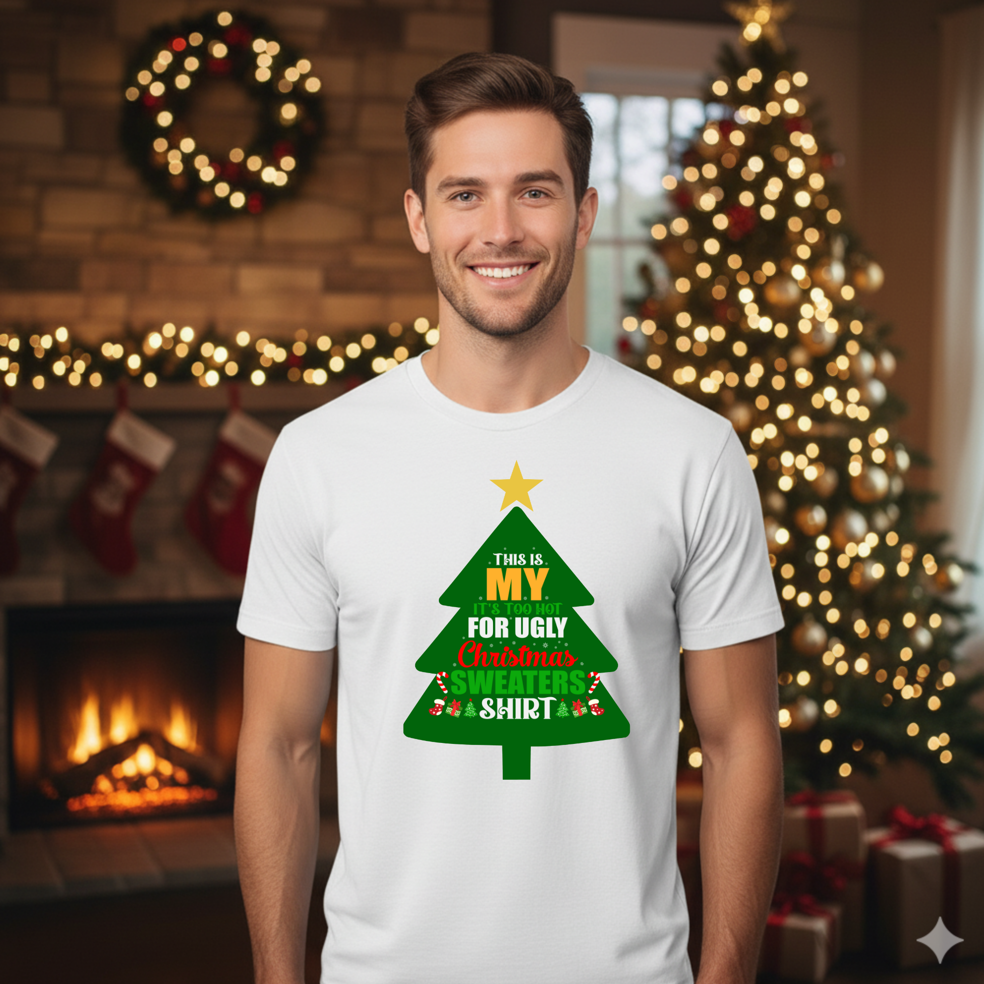 This is my it's too hot for Ugly Christmas Sweater T-Shirt – Funny Holiday Tee for Warm Weather| it's too hot for Christmas sweaters Shirt| | Bella+Canvas Unisex Soft Shirt