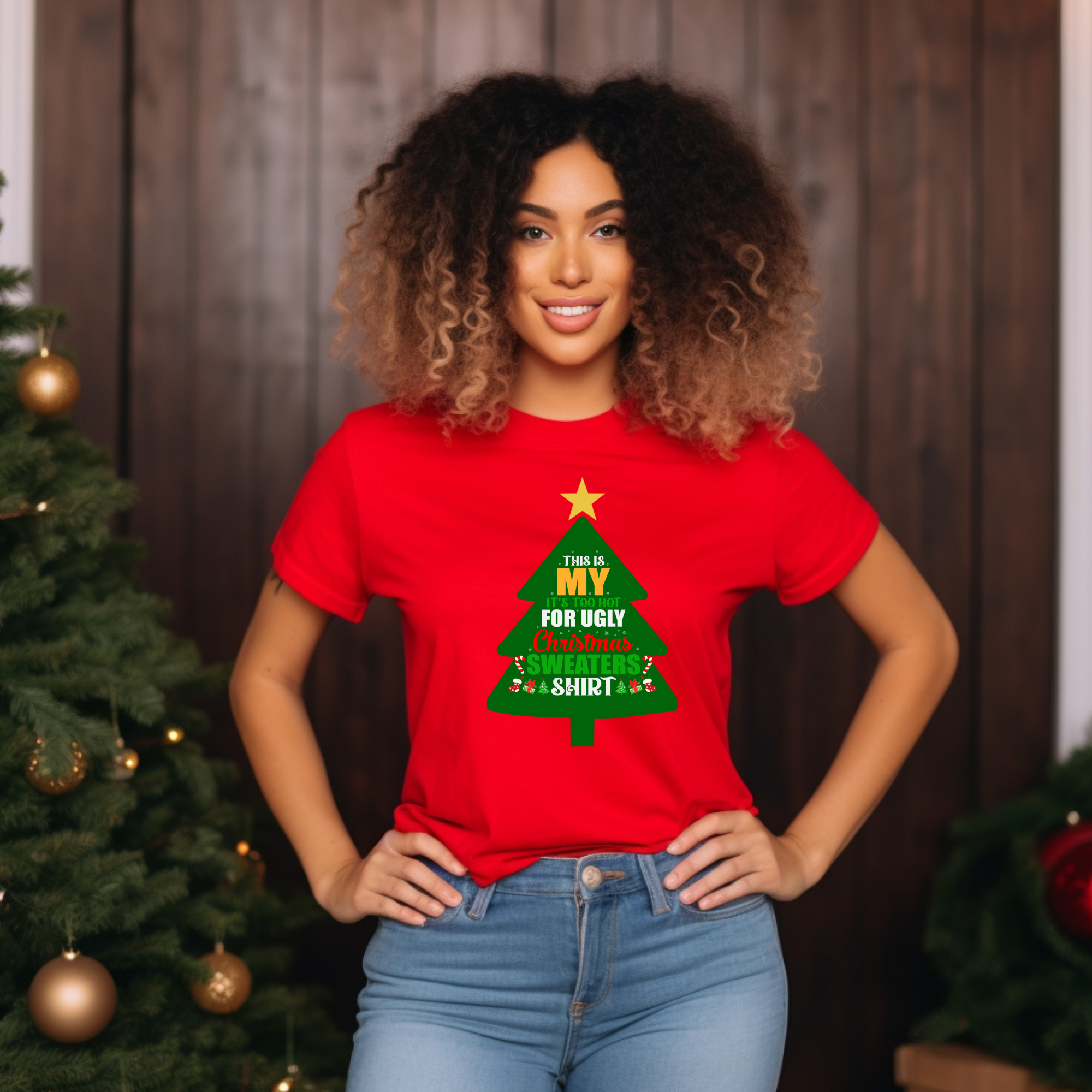 This is my it's too hot for Ugly Christmas Sweater T-Shirt – Funny Holiday Tee for Warm Weather| it's too hot for Christmas sweaters Shirt| | Bella+Canvas Unisex Soft Shirt
