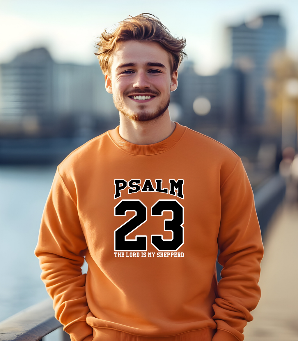 Christian Sweatshirt, T-shirt, or Hoodie – "Psalm 23 The Lord Is My Shepherd” Bible Verse Crewneck | Cozy Faith-Based Pullover for Men & Women | Inspirational Christian Gift & Religious Apparel