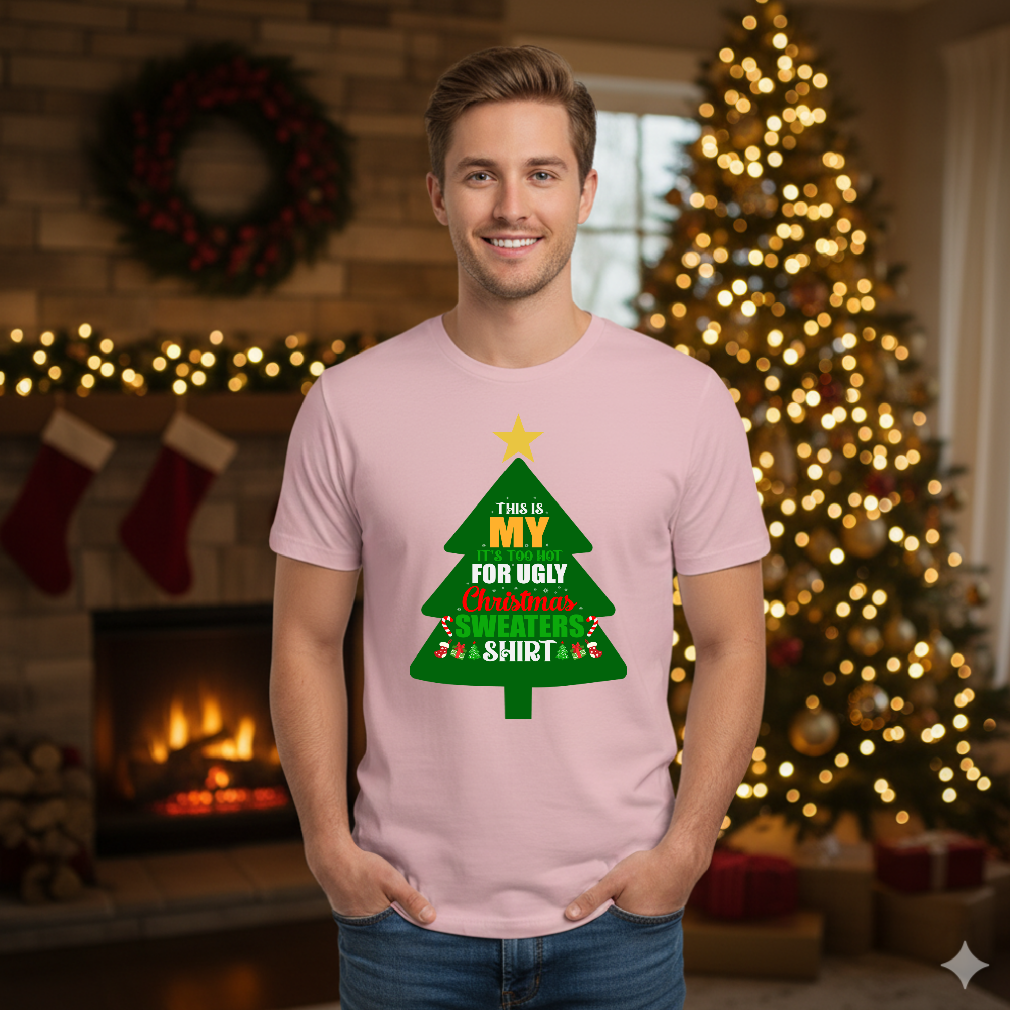 This is my it's too hot for Ugly Christmas Sweater T-Shirt – Funny Holiday Tee for Warm Weather| it's too hot for Christmas sweaters Shirt| | Bella+Canvas Unisex Soft Shirt
