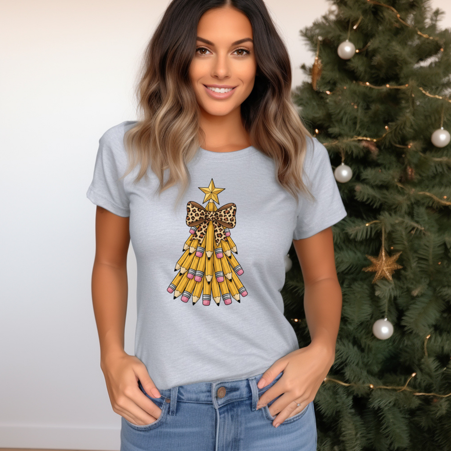 Holiday Shirts for Teachers – Pencil tree - Funny & Festive Christmas Collection