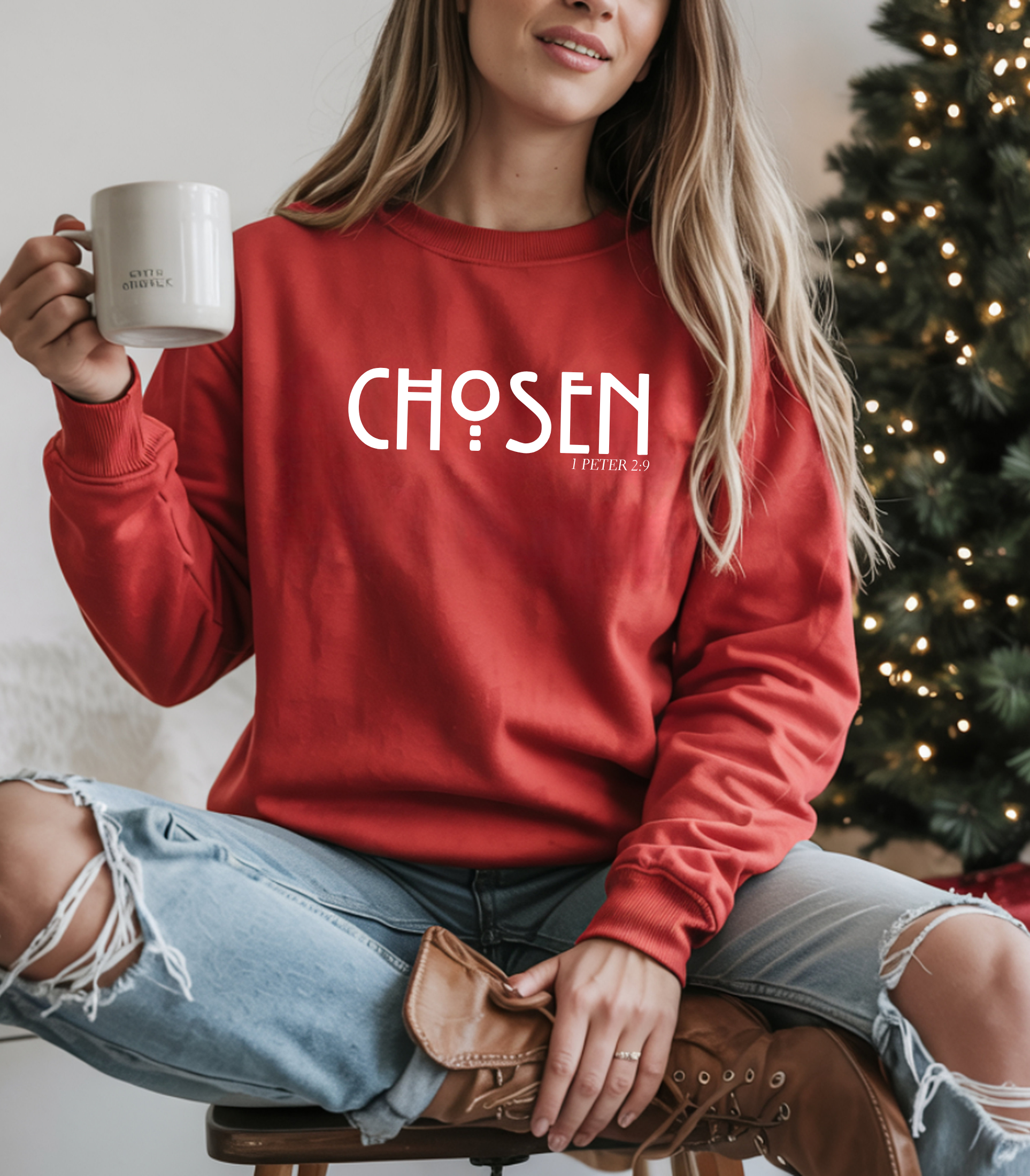 Christian T-shirt/Sweatshirt/Hoodie – “CHOSEN” 1 Peter 2:9 Bible Verse | Inspirational Faith-Based for Men & Women | Religious Gift & Christian Apparel