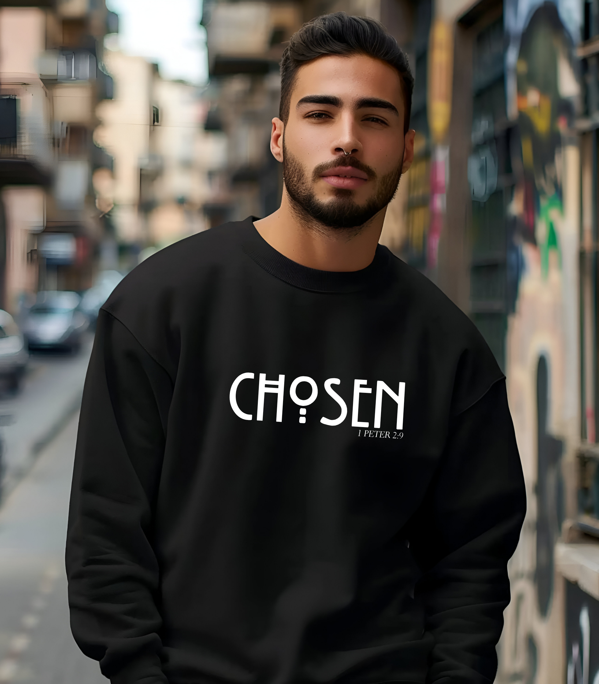 Christian T-shirt/Sweatshirt/Hoodie – “CHOSEN” 1 Peter 2:9 Bible Verse | Inspirational Faith-Based for Men & Women | Religious Gift & Christian Apparel