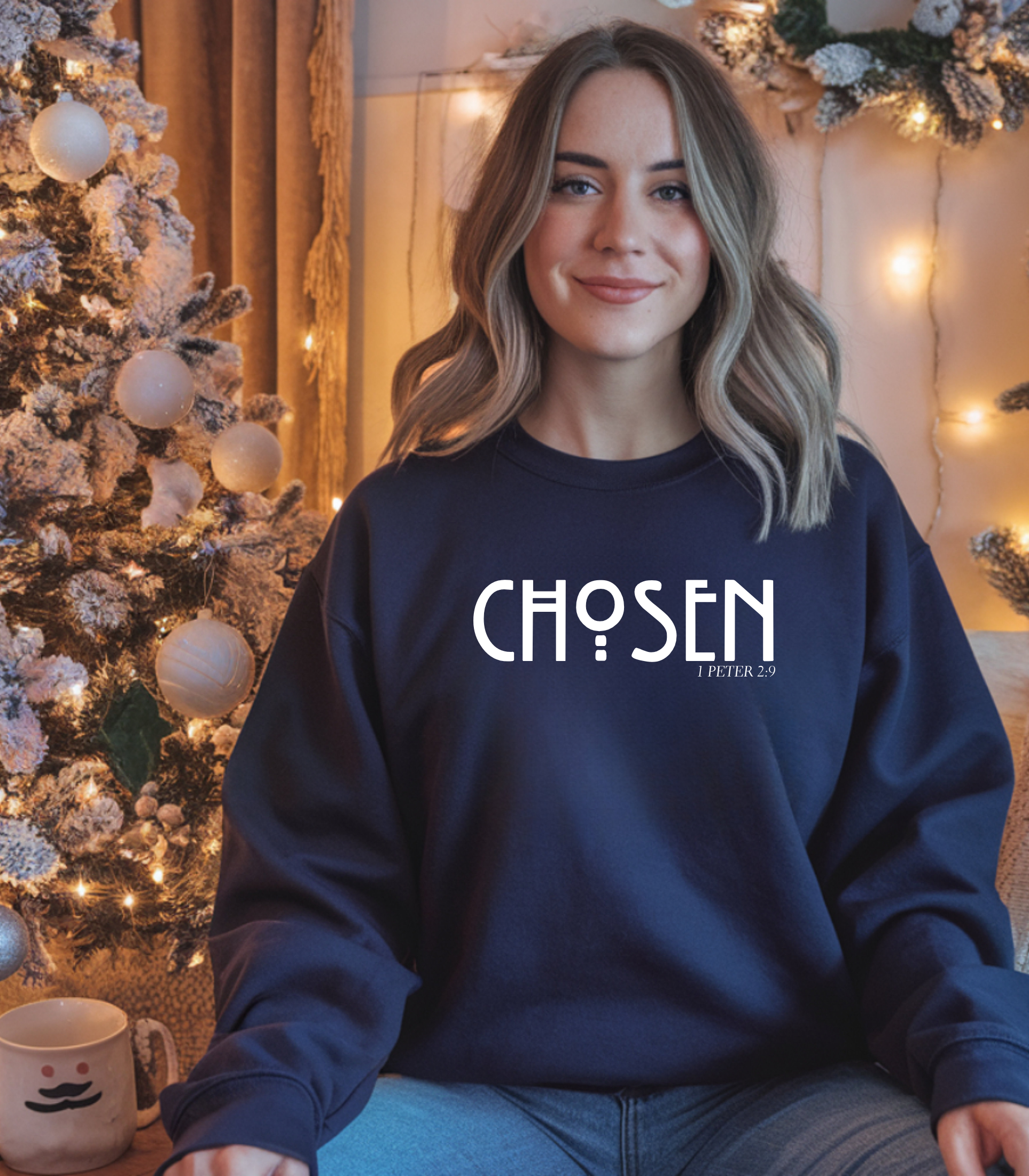 Christian T-shirt/Sweatshirt/Hoodie – “CHOSEN” 1 Peter 2:9 Bible Verse | Inspirational Faith-Based for Men & Women | Religious Gift & Christian Apparel