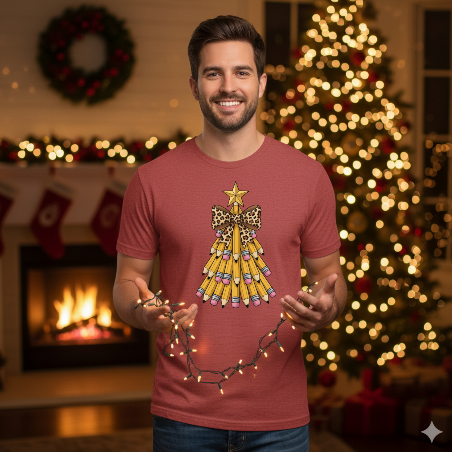 Holiday Shirts for Teachers – Pencil tree - Funny & Festive Christmas Collection