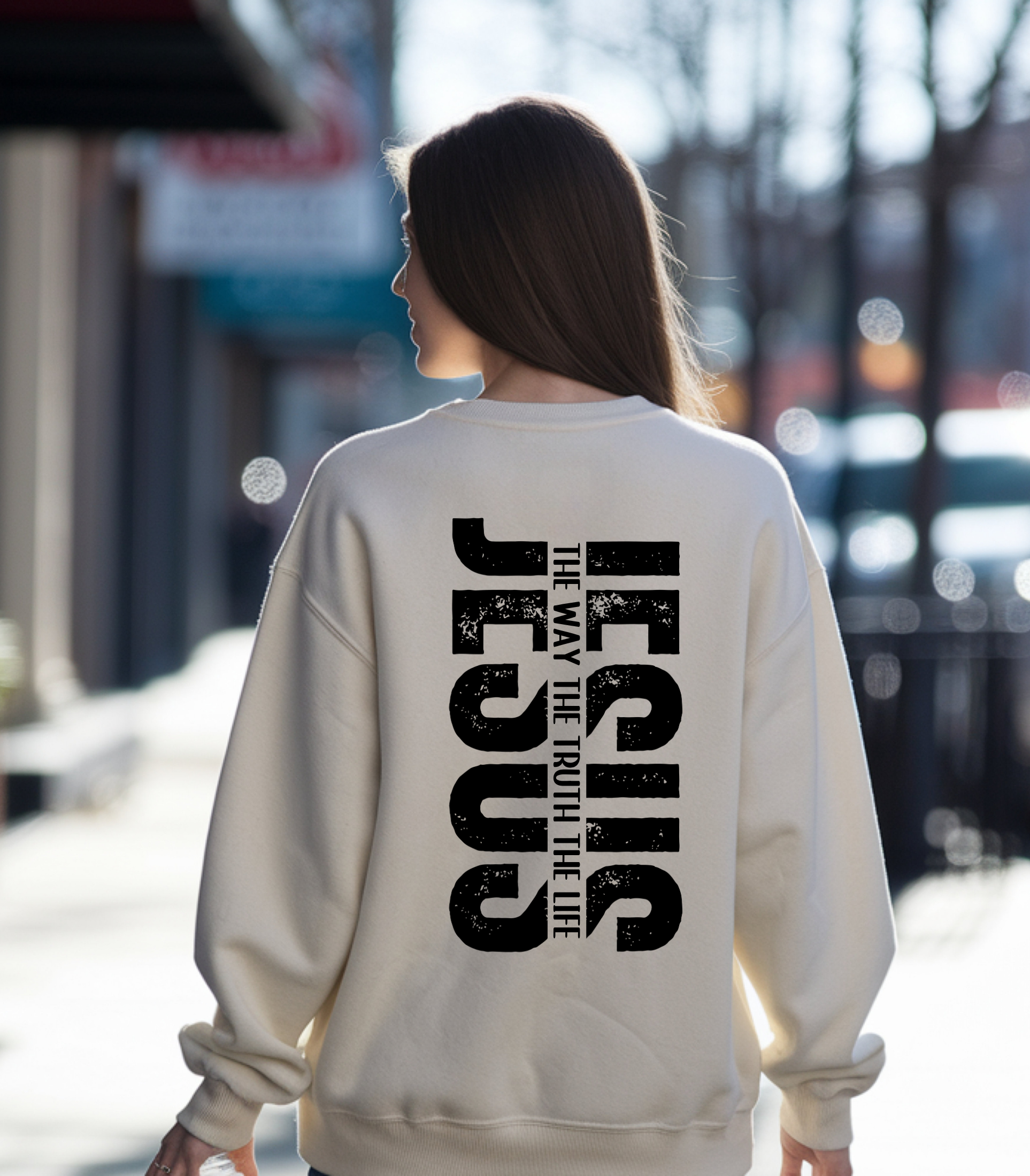 Christian t-shirt/sweatshirt/hoodie – Cross & “Jesus The Way The Truth The Life” Graphic | Powerful Faith-Based Apparel | Unisex Religious Apparel | Inspirational Christian Gift for Men & Women
