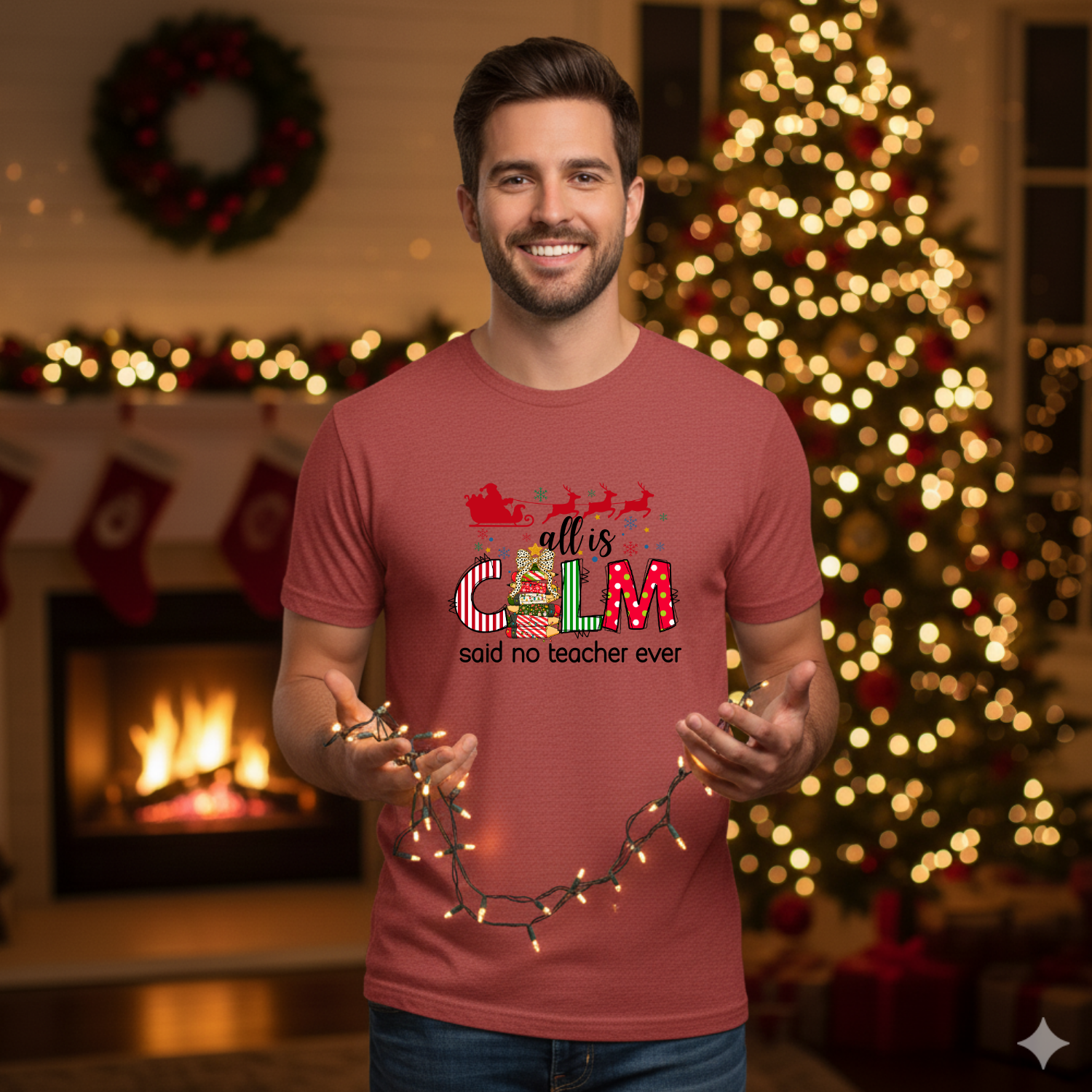 Holiday Shirts for Teachers – All is calm - Funny & Festive Christmas Collection