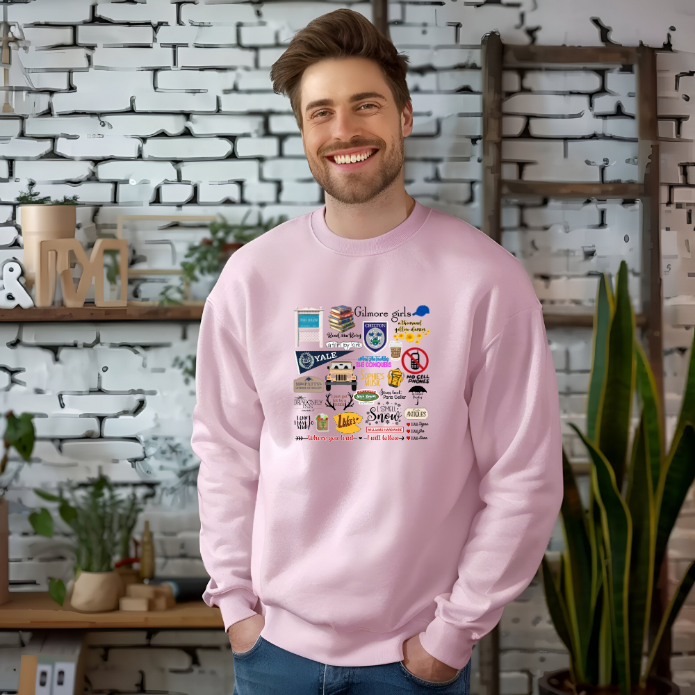 Gilmore Girls “Stars Hollow Collage” T-Shirt, Sweatshirt, or Hoodie | Fan-Favorite Quotes & Places Design | Cozy Rory & Lorelai Gift for Coffee Lovers