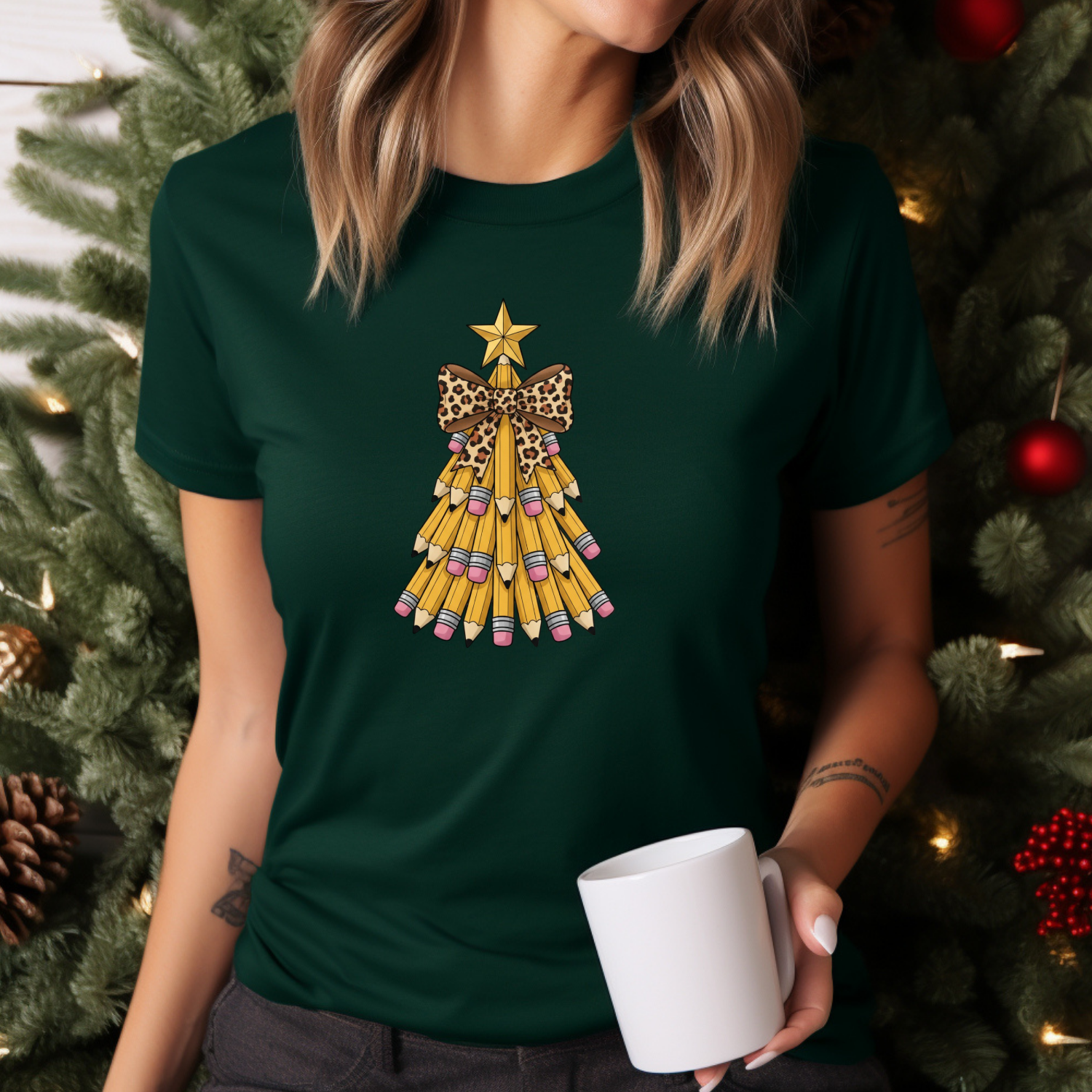 Holiday Shirts for Teachers – Pencil tree - Funny & Festive Christmas Collection