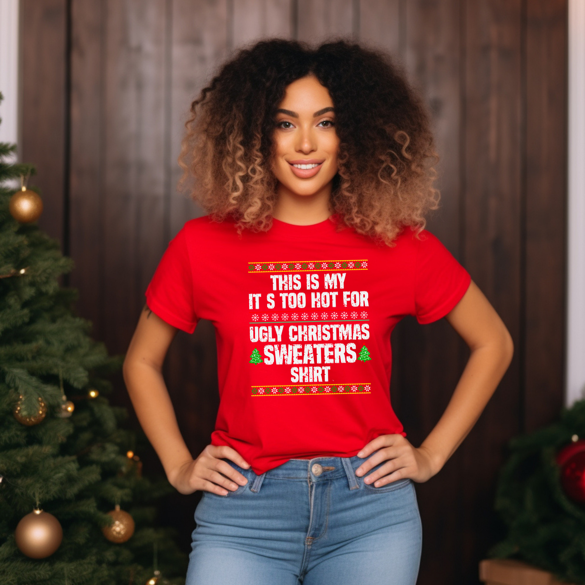This is my It's too hot for Ugly Christmas Sweater T-Shirt - stitch -  Funny Holiday Tee for Warm Weather| it's too hot for Christmas sweaters Shirt| | Bella+Canvas Unisex Soft Shirt